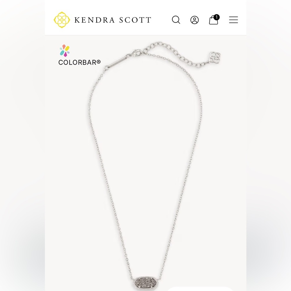 Kendra Scott Silver Oval Pendant Necklace - Picture 1 of 3